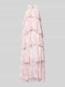Vero Moda Volant Abendkleid mit V-Ausschnitt Modell 'FELICIA' in Hellr...