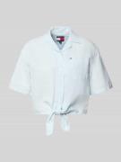 Tommy Jeans Regular Fit Leinenbluse aus Leinenmix mit Bindedetail in H...