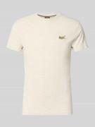 Superdry Regular Fit T-Shirt mit Logo-Stitching in Beige Melange, Größ...