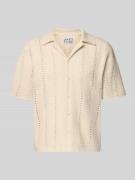 JAKE*S STUDIO MEN Strickshirt mit Reverskragen und Knopfleiste in Ecru...