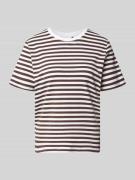 comma T-Shirt im Allover-Look mit Rundhalsausschnitt in Dunkelbraun, G...