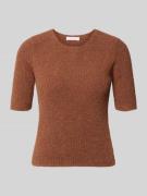 Rich & Royal T-Shirt in Strick-Optik mit Rundhalsausschnitt in Cognac,...