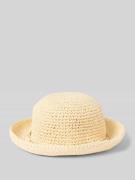 Loevenich Strohhut mit Hutband und Perlen in Offwhite, Größe 1