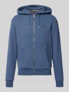 Superdry Sweatjacke mit Kapuze und Logo-Stitching in Dunkelblau, Größe...