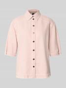 Marc Cain Jeansbluse mit Fransensaum und 1/2-Arm in Rosa, Größe 34