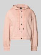 Marc Cain Jeansjacke mit Kapuze und Eingrifftaschen in Rosa, Größe 38