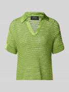 Marc Cain Strickshirt mit Polokragen und verlängertem Rücken in Grass,...
