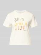 Marc Cain T-Shirt mit Motiv-Print in Offwhite, Größe 34