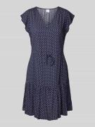 GAP Minikleid aus reiner Viskose mit V-Ausschnitt in Dunkelblau, Größe...