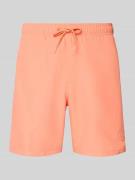 Shiwi Badehose mit Label-Patch Modell 'Mike' in Orange, Größe L