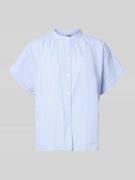 Milano Italy Regular Fit Bluse mit Stehkragen in Hellblau, Größe 38