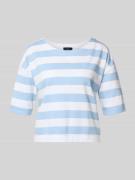 monari Sweatshirt mit Streifenmuster und 1/2-Arm in Hellblau Melange, ...