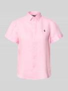 Polo Ralph Lauren Regular Fit Leinenbluse aus reinem Leinen in Rose, G...