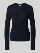 Jake*s Casual Strickpullover mit Zopfmuster und Rundhalsausschnitt in ...