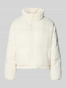 REVIEW Steppjacke mit Stehkragen und Label-Stitching in Offwhite, Größ...