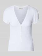 Drykorn Strickshirt mit Knopfleiste Modell 'ALKUNA' in Weiss, Größe L