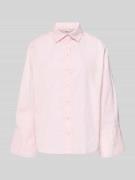 Gina Tricot Regular Fit Bluse aus Leinen-Baumwoll-Mix in Flieder, Größ...