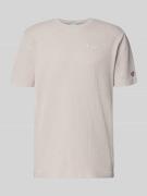 CHAMPION T-Shirt mit Strukturmuster und Label-Stitchings in Beige, Grö...