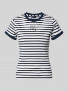 Guess T-Shirt mit Rundhalsausschnitt und Label-Print in Marine, Größe ...