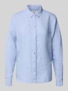 Fynch-Hatton Leinenbluse mit Label-Detail und Hemdblusenkragen in Hell...