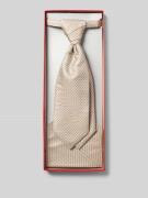 Wilvorst Krawatten-Set mit geometrischem Allover-Stitching in Beige, G...
