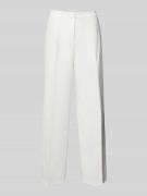 s.Oliver BLACK LABEL Regular Fit Weite Hose mit Bügelfalten in Weiss, ...