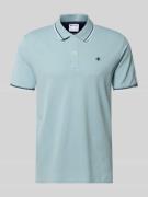 CHAMPION Slim Fit Poloshirt mit Label-Stitching in Aqua, Größe L