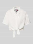 Tommy Jeans Regular Fit Leinenbluse aus Leinenmix mit Bindedetail in W...