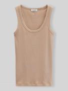 Marc O'Polo Regular Fit Top aus Baumwoll-Mix in Sand, Größe L