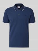CHAMPION Slim Fit Poloshirt mit Label-Stitching in Bleu, Größe L