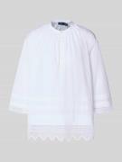 Polo Ralph Lauren Oversized Bluse mit Lochspitze in Weiss, Größe L