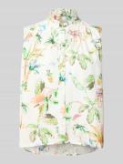 Emily Van den Bergh Bluse mit Rüschenkragen und Knopfleiste in Offwhit...