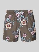 Sundek Badehose mit Gesäßtasche und Label-Patch in Oliv, Größe L