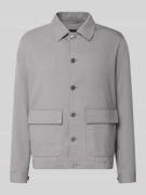 bugatti Regular Fit Hemdjacke aus Woll-Mix mit Kentkragen in Mittelgra...