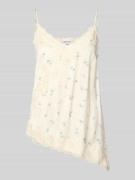 Jake*s Casual Blusentop aus Viskose mit Spitzenbesatz in Offwhite, Grö...