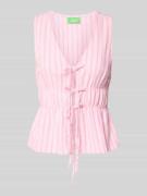 JJXX Top aus Viskose-Leinen-Mix Modell 'ALMIRA' in Pink, Größe L