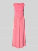 Marc Cain Maxikleid mit Kordelzug an der Taille in Pink, Größe 34