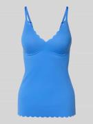 Skiny Unterhemd mit Muschelsaum Modell 'SENSATION' in Blau, Größe 36
