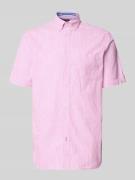 Christian Berg Men Regular Fit Freizeithemd mit Brusttasche in Pink, G...