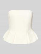 Gestuz Bluse mit Leinen-Anteil und Schößchen Modell 'riava' in Weiss, ...