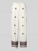Christian Berg Woman Selection Hose aus Viskose-Leinen-Mix mit Stitchi...