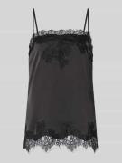 Gina Tricot Spitzentop mit verstellbaren Spaghettiträgern in Black, Gr...