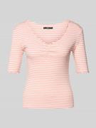 Zero T-Shirt mit Wellensaum in Hellrosa, Größe 34