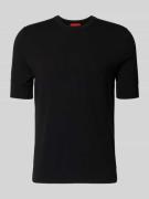 HUGO Slim Fit T-Shirt aus Strick in Black, Größe L