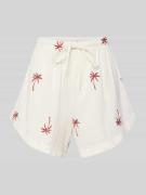Pieces Relaxed Fit Shorts aus reiner Baumwolle Modell 'KIANA' in Weiss...