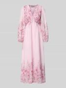 Neo Noir Maxikleid mit V-Ausschnitt Modell 'SILFI' in Rosa, Größe 34
