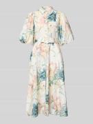 Ted Baker Midikleid aus Leinen-Mix mit floralem Allover-Print in Sand,...