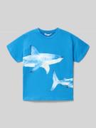 Mayoral Regular Fit T-Shirt mit Motiv-Print in Blau, Größe 116