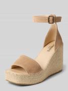 Espadrij Sandalette mit Keilabsatz Modell 'DIJON' in Beige, Größe 37