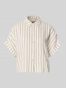 Selected Femme Boxy Fit Leinenbluse mit Allover-Muster Modell 'VIVA' i...